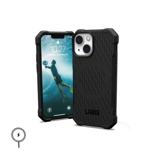URBAN ARMOR GEAR UAG Designed for iPhone 13 Mini Case [5.4-inch Screen] Compatible with MagSafe Rugged Slim Ergonomic Essential Armor Protective Cover, Black