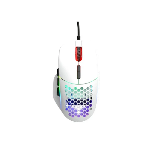 Glorious PC Gaming Race Glorious Gaming Model I Wired Gaming Mouse - 69g Superlight, 2 Swappable Buttons, RGB, PTFE Feet, 9 Programmable Buttons, Side Thumb Rest - White