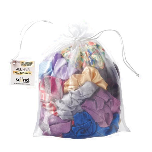 Conair Scunci by Conair Satin Scrunchie - hair accessories - hair accessories for women - Assorted Colors- 30 Count