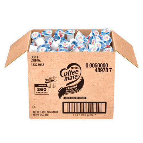 Nestle Coffee mate Coffee Creamer, French Vanilla, Liquid Creamer Singles, Non Dairy, No Refrigeration, Box of 360