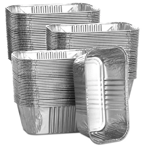 MOACOCK 100 Pack Aluminum Mini Loaf Baking Pans, 1 Lb Heavy Duty Disposable Loaf Pans, 6 x 3.5” Thick Foil Bread Pans for Baking Holiday Treats Food Storage and Takeout