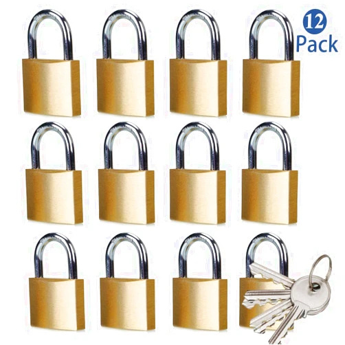 ABRA FOX ABRAFOX Solid Brass Same Keyed Padlock keyed Alike Locks （1-9/16 inch 40mm-12pack