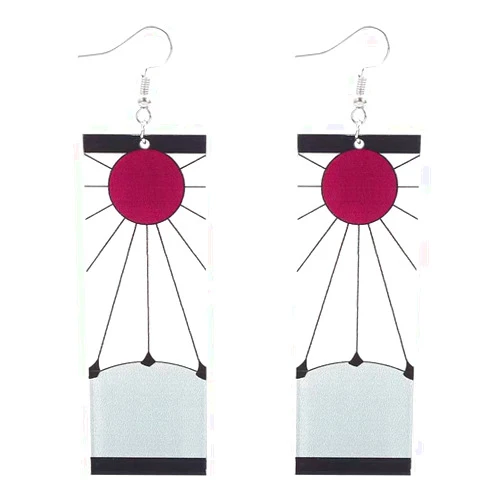 Bkinpid Tanjiro Earrings Hanafuda Tanjiro Cosplay Earrings Anime Jewelry Accessories