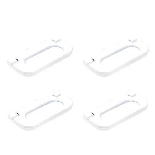 LC LICTOP White 3 inch Flush Pull Ring Handles Aluminum Alloy Hidden Recessed Furniture Grip (4 Pcs)