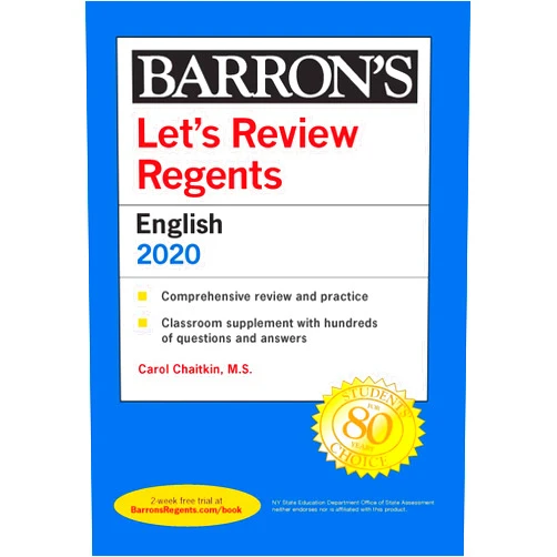 Carol Chaitkin M.S. Let's Review Regents: English 2020 (Barron's Regents NY)