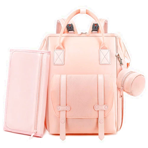 ROSEGIN Pink Diaper Bag Backpack for Baby Boy Girl - Small/Large Size, Waterproof Changing Pad, Pacifier Case, Stroller Straps - Cute, Stylish, Essential for Travel Mom Dad - Ideal Baby Shower Gifts