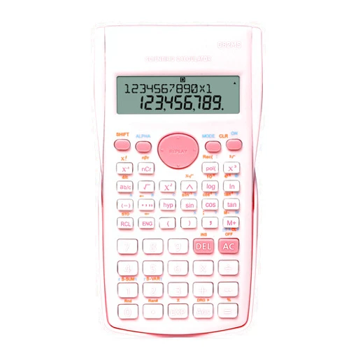 deli Pink Scientific Calculator, 2 Line Cute Calculator Scientific Math Calculator for Students Algebra Geometry Basic Caculator for Middle and High School Students College School Supplies, Small