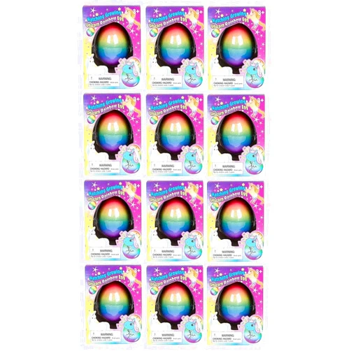 Master Toys & Novelties Master Toys and Novelties 12 Pack - Surprise Growing Unicorn Hatching Rainbow Egg Kids Toys, Assorted Colors