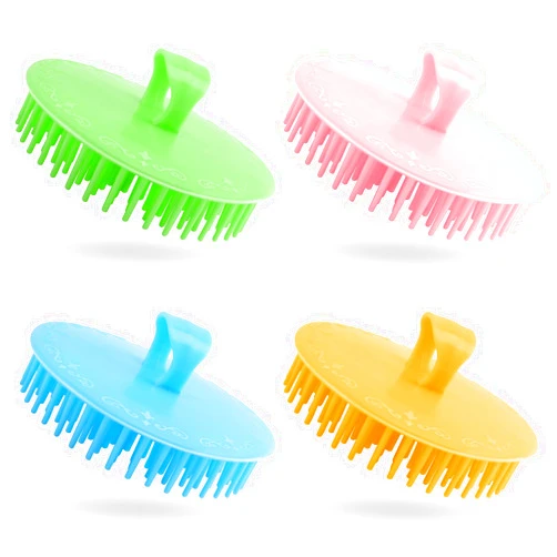 NICEMOVIC 4 Pack Hair Scalp Exfoliator Brush Scalp Scrubber for Wet or Dry Hair Deep Cleaning, Shower Scalp Massage Shampoo Brush for Women and Kids