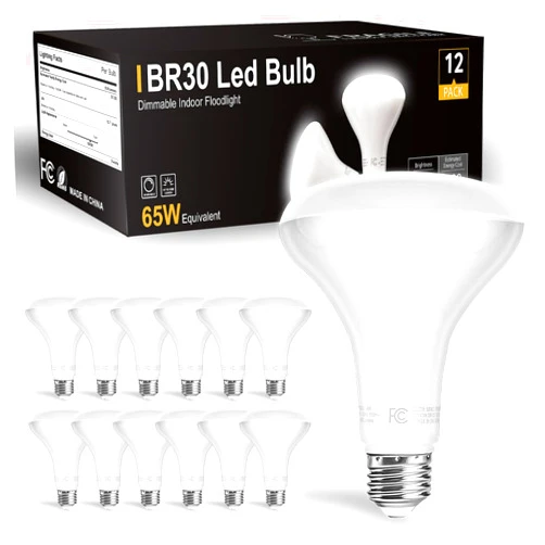 dalattin 12 Pack BR30 LED Bulbs 65W Equivalent, Dimmable Indoor Flood Lights 5000K Daylight White, 9W, 800 Lumens, E26 Base, LED Recessed Light Bulb for Living Room, Bedroom, Bathroom, Kitchen