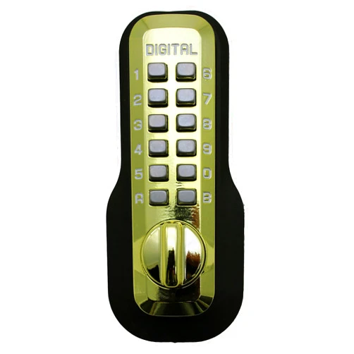 Lockey USA Digital Door Lock M210 Mechanical Keyless Deadbolt Double Combination, Bright Brass