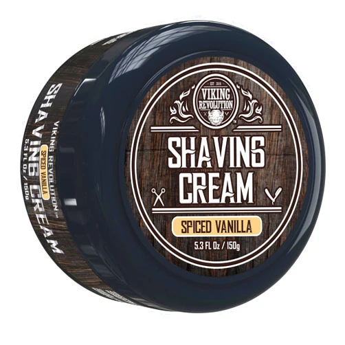 Viking Revolution Luxury Shaving Cream for Men - Spiced Vanilla Scent - Soft, Smooth & Silky Shaving Soap - Rich Lather for the Smoothest Shave - 5.3oz