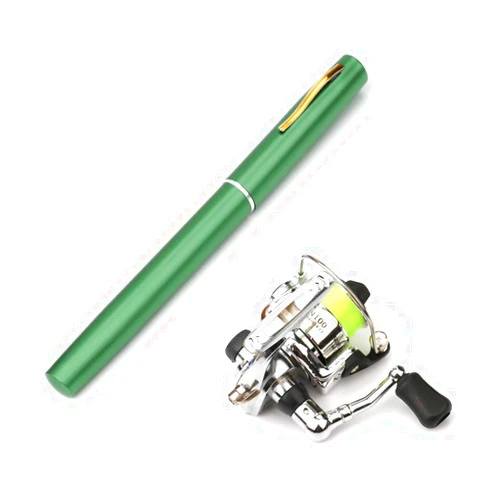 Generic Pocket Collapsible Fishing Rod Reel Combo Mini Pen Fishing Pole Kit Telescopic Fishing Rod Spinning Reel Combo Kit