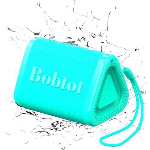 Bobtot Portable Bluetooth Speaker Wireless, IPX7 Small Shower Speaker Waterproof, 15H Playing Time, Loud and Stereo Sound with Bass, TWS Pairing for Party, Camping, Travel, Green