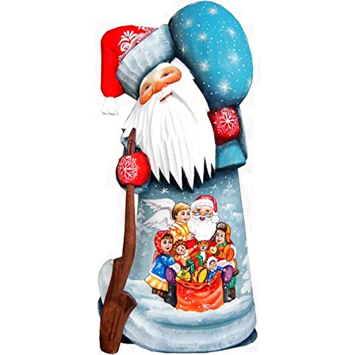 G. Debrekht Designocracy Toy Giver Santa Hand-Painted Wood Carved Masterpiece - 8214477