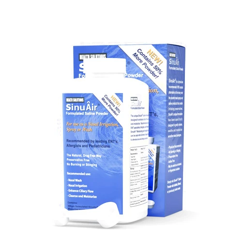 SINU PULSE ELITE SinuPulse Elite SinuAir Sinus Rinse Salt Solution - Saline Powder for SinuPulse System, Neti Pot Flush, Nasal Wash Squeeze Bottle, & Nose Irrigation for Sinuses, 300g
