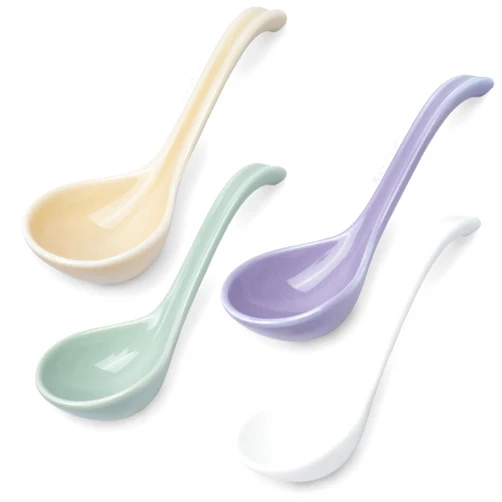 DOBROGOST Asian Soup Spoon Set of 4,Ceramic Ramen Spoons, Japanese Soup Spoon Long Handle Perfect Depth for Dumpling, Pho, Noodles, Miso, Chinese Wonton