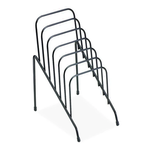 Fellowes Step File Junior Wire Organizer Rack, 6 Sections, Black (72613)