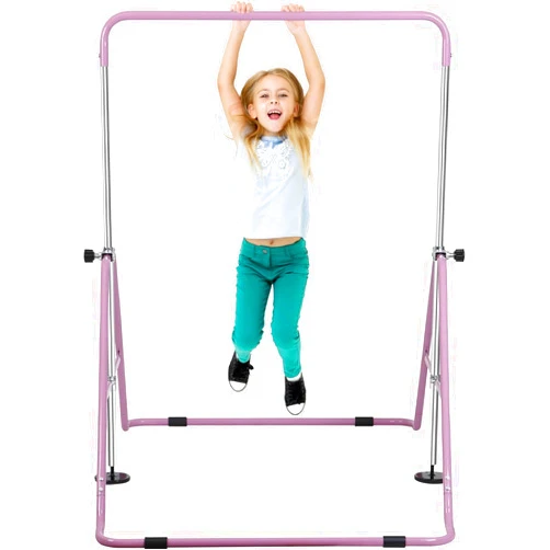 ZENY Gymnastic Bar for Kids, Height Adjustable Gymnastics Horizontal Bar Gymnastics Kip Bar, Folding Gym Training Monkey Bar for Home, Gymnastics Equipment