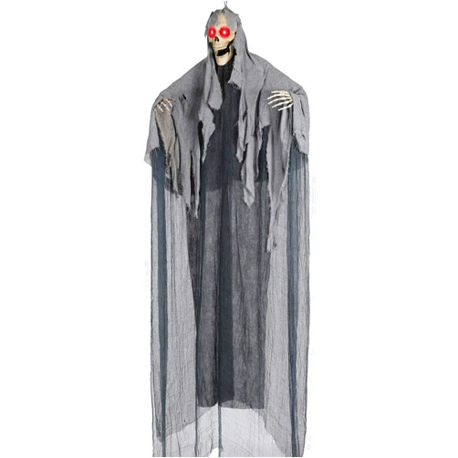 Aobuy 5.6 Ft. Halloween Hanging Ghost Decoration, Scary Skeleton Grim Reaper |Halloween Animated Screaming Decor Prop