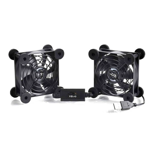 SCCCF Dual 80mm USB Speed Control Fan, 5V Portable Cooling Fan for Flat-Screen TV Receiver Router DVR Playstation Xbox Computer Cabinet Cooler