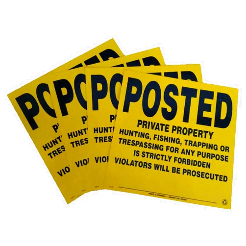 Minuteman Signs | 4 Pack Aluminum Posted Private Property Signs