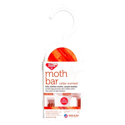 Enoz Cedar Scented Moth Cakes, Kills Clothes Moths and Carpet Beetles, No Clinging Odor, Cedar Scented, 6 Oz Hanger, 6 Pack
