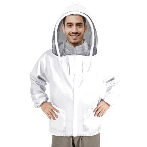 ISIVBPEP Beekeeping Jacket for Men Women,Polycotton Bee Jacket with Veil Hood,Beekeeper Jacket,Bee Keeper Suite Suitable for Professional Beekeepers and Beginners（XL）