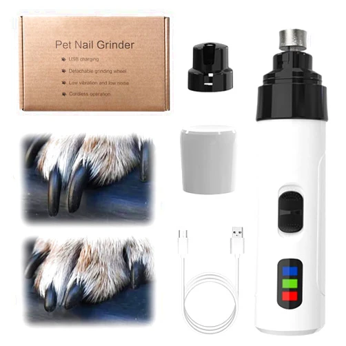 Fiopet Silent Groom Pro, 2024 New Silent Grind Pro for Dogs Silent Grind Pro Dog Nail Trimmer, Rechargeable Micro Precision Electric Dog Nail Clippers Pet Paws Grooming Smoothing Tool (#1 Set)