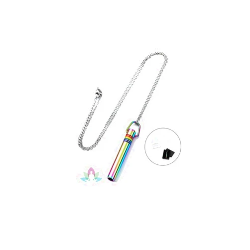 Tanguan Breathing Necklace for Man Woman, Stunning Stainless Steel Breathlace Necklaces Meditation Jewelry Anxiety Stress Relief Whistle Mindful Necklace Calming Down Tool