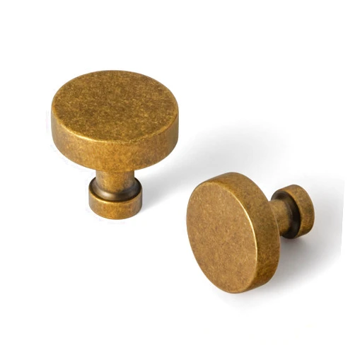 Goo-Ki 6 Pack Kitchen Cabinet Hardware Antique Brass Drawer Knobs - Single Hole Retro Bar Handles Ancient Bronze Vintage Pull for Closet Wardrobe Dresser Cupboard