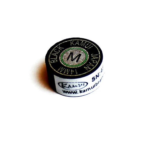 Kamui Black Laminated Leather Pool Billiard Cue Tip - 14 mm - Medium