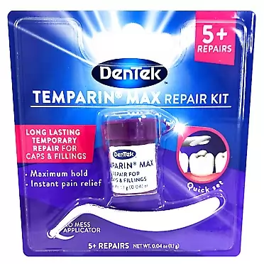 DenTek Temparin Max Lost Filling and Loose Cap Repair Kit | One Step Formula | 5+ Repairs | 0.04 Ounces | 1-Pack