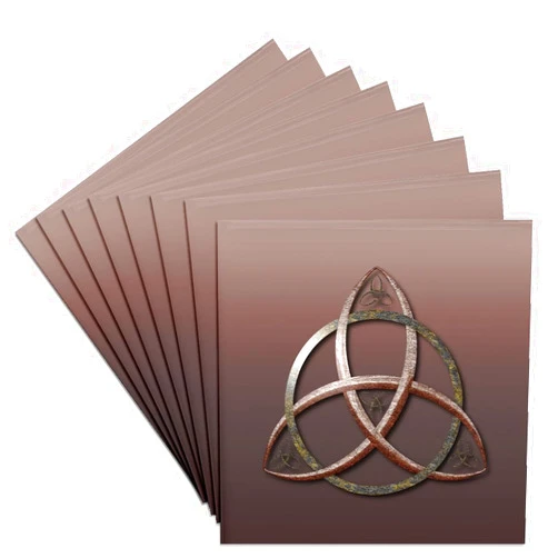3dRose Set of 8 Ceramic Tile Coasters - A Stone Textured Triquetra Celtic Trinity Knot Symbol. Creative Studios – Celtic Knot