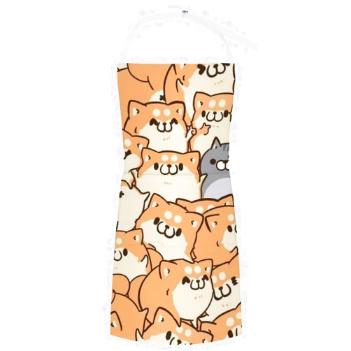 DOVPOD Cute Cats And Bones Apron for Men Women with Pocket Cooking Baking Barbecue Gardening Chef Kitchen Cute Aprons
