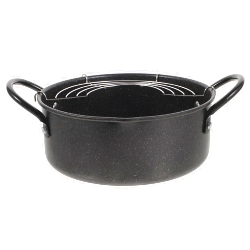 VINTORKY Komong Deep Fryer Pot Non-stick Frying Pan Deep Fryer Hard Anodized Frying Lid