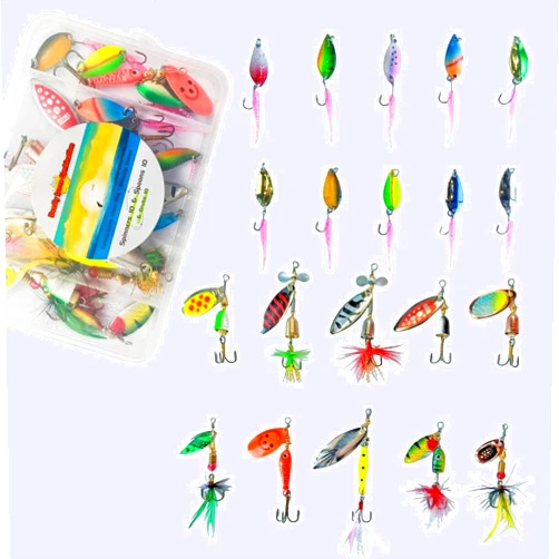 Abodadventures Aboda Rooster Tail Fishing Lures Spinner Baits Bass Trout Lures Fishing Spoons Blade Baits Fishing Lure Kit Salmon Pike Walleye Crappie Trout Fishing Lures Bass Fishing Gifts for Men