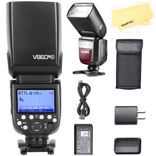Godox V860III-C Camera Flash for Canon Camera Flash Speedlite Speedlight Light,2.4G HSS 1/8000s,480 Full-Power Flashes,7.2V/2600mAh Li-ion Battery,0.01-1.5s Recycle Time,10 Levels LED Modeling Lamp