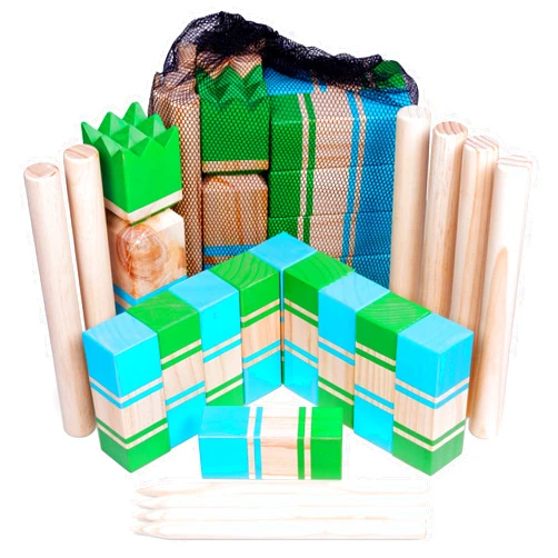 Brybelly Kubb | Portable Viking Lawn Game for Adults and Kids | Unique, Traditional Family Game | Premium Wooden Tossing Game Set for Outdoor Parties, Cookouts, Yard Activities | Includes Free Mesh Carry Bag