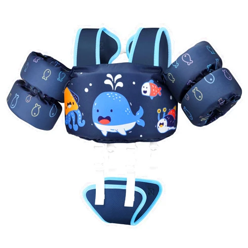 Vvinca Toddler Swim Vest for Kids 13-30lbs Boys Girls Puddle Jumper Toddlers Pool Floaties Jacket with Adjustable Crotch Strap Sleeves Shoulder for 1 2 3 Years Old Baby Infant Learn to Swimming