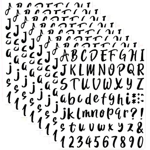 Outus 576 Pieces 8 Sheets Letters Stickers Self Adhesive Vinyl Letter Alphabet Number Stickers Mailbox Numbers Sticker, Decals for Classroom Decor, Sign, Door(Black,1 Inch)