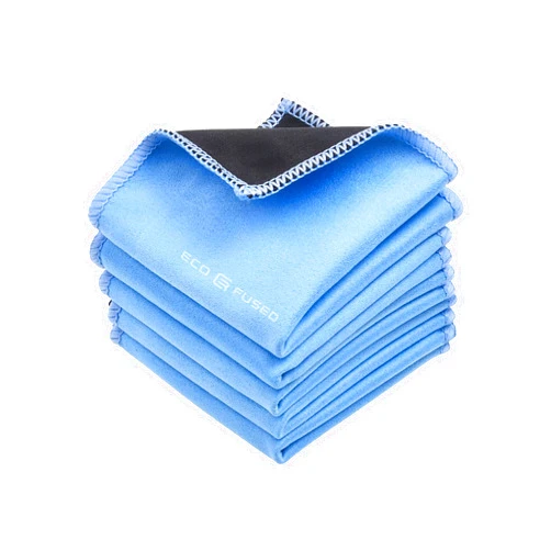 Eco-Fused Microfiber Cleaning Cloths - 5 Pack - Double-Sided Cleaning Cloths - Microfiber and Suede Cloth for Smartphones, LCD TV, Tablets, Laptop Screens, Camera Lenses and Delicate Surfaces