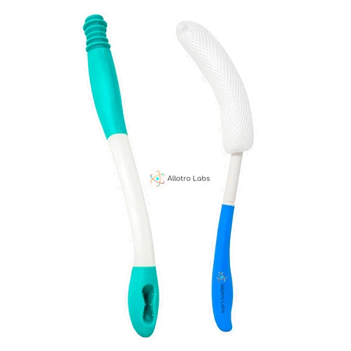 Allotro Labs Butt Wiper Tool Extended Reach Comfort Kit with Long Reach Toilet Aid and Bath Brush for Individuals with Limited Mobility - Extra Long Toilet aids for Wiping