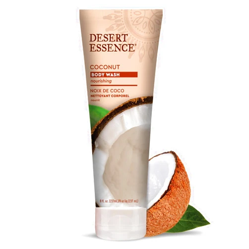 Desert Essence Coconut Body Wash - Nourishing Body Wash with Jojoba Oil, Organic Coconut Oil, Shea Butter - Vegan, Cruelty-Free, Gluten-Free - Hydrating Natural Body Wash for Smooth Skin Care - 8 oz