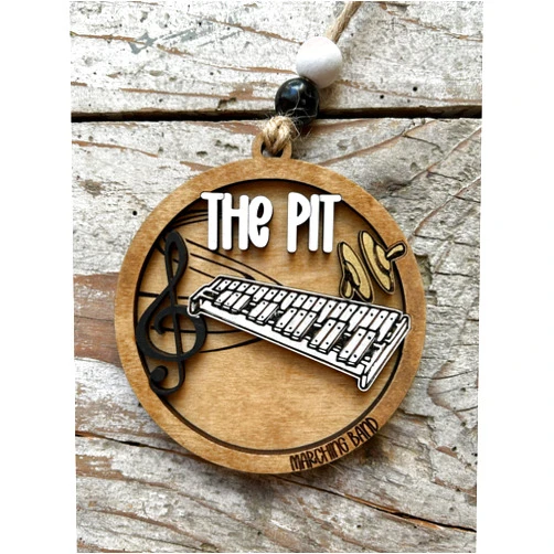 From the Pines Supply Co The Pit Marching Band Christmas Tree Ornament | Xylophone | Triangle | Keyboard | The Pit Custom Band Gift | Gift for Band Director