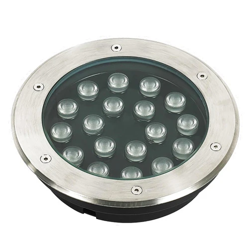 THEGA LED Landscape Lights - Outdoor Buried Lights, DC 24V Low Voltage Round Recessed Ground Light, IP67 Waterproof Illumination Path Light, Floor Lamp Lawn/Terrace/Garden, Easy to Install(Green,6W)