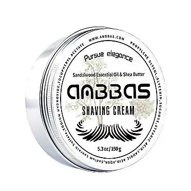 Anbbas Store Anbbas 5.3OZ Shaving Cream Body Cream for Men Women Wet Shave Latheing,Sensitive Skin,Sandalwood Shea Nut Essential Oil
