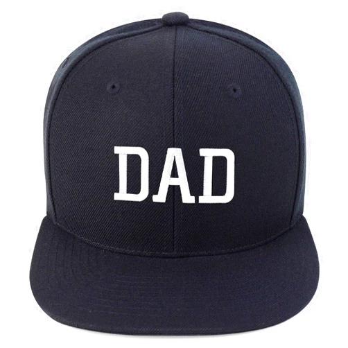Trendy Apparel Shop DAD Embroidered 6 Panel Structured Flat Bill Snapback Cap