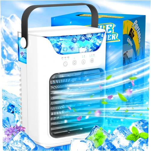 Brivennor Portable Air Conditioners Fan, 3 Speed Fast Cooling Evaporative Air Cooler, LED Light Water Tank Personal Air Conditioner, USB Cooling Fan,Home, Bedroom