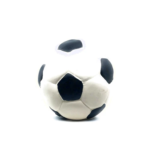 Lucas b Natural Dog Toys Medium Soccer Ball - Soft, Squeaky Dog Toy - Natural Rubber (Latex) - 3.25